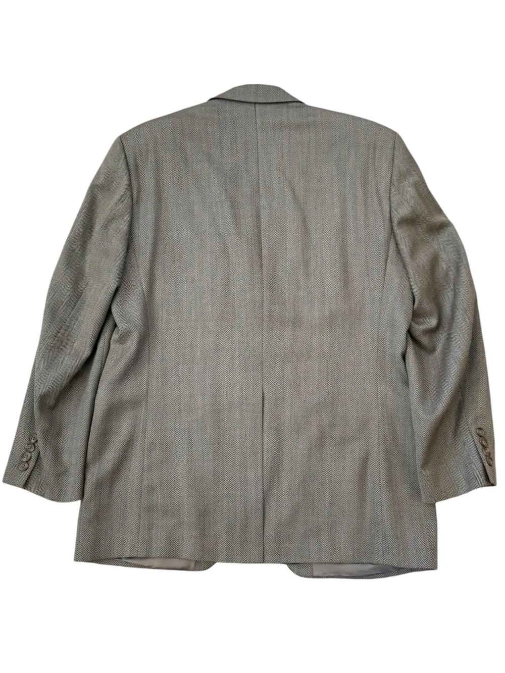 Chaps Ralph Lauren Union Made Canada Pure Wool Herringbone Blazer 40R Gray Brown